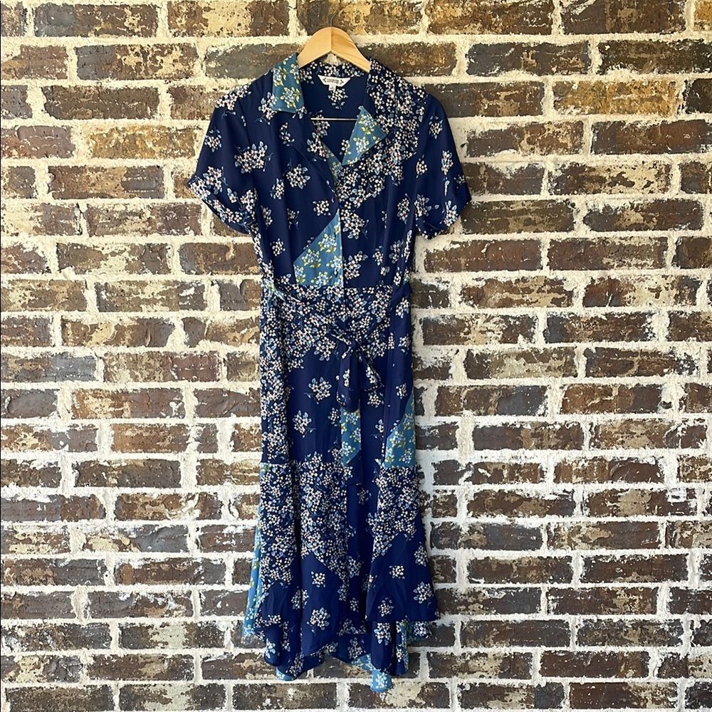 Nanette Lepore Short Sleeve Floral Shirt Dress Size 10